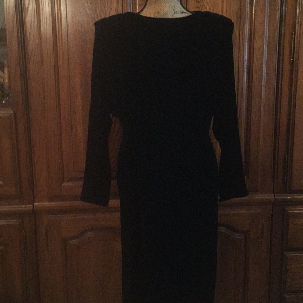Vintage Liz Claiborne Black Velvet Dress